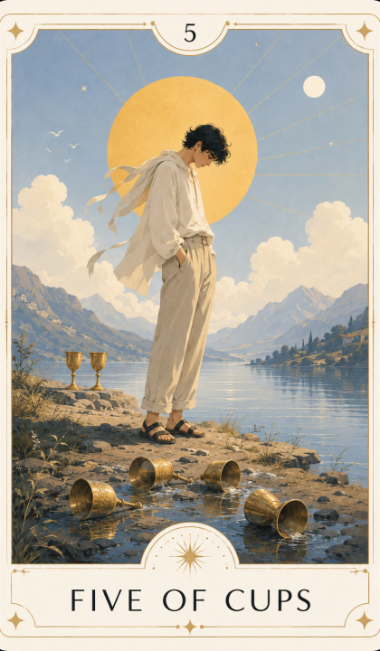 컵 5 Rider–Waite–Smith 카드