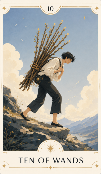 완드 10 Rider–Waite–Smith 카드
